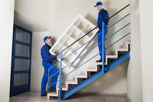 Commercial office relocation equipment in a Kennington workspace