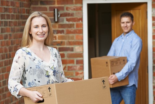 Packed household items ready for a home move in Kennington