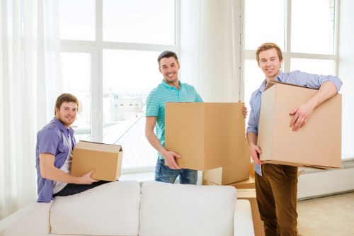Local van removal service helping with boxes and household items in Kennington