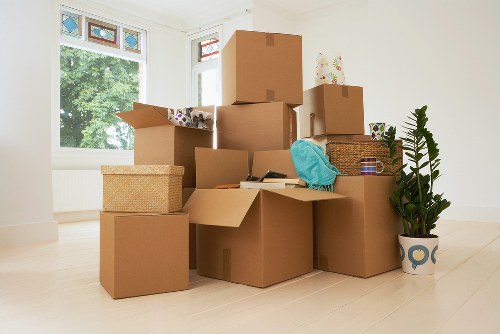 Organised moving supplies and labelled boxes ready for unpacking